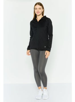 Hummel Women Sportswear Fit Full Zip Training Hoodies, Black  - Image 2