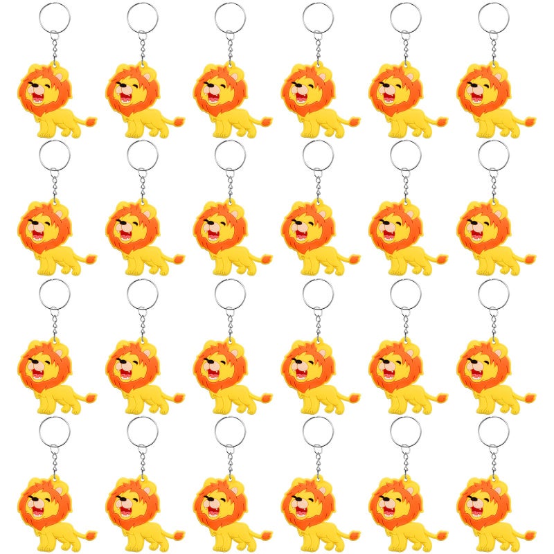 Mirabuy 24 Pack Cute Roar Lion Keychains, Lion Backpack Keyrings, Lion Gift Keychains for Lion Lovers - Image 3