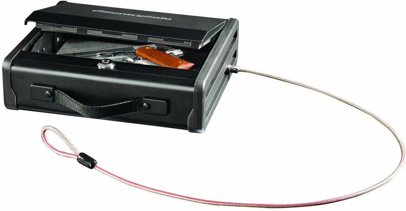 SentrySafe Portable Gun Safe with Key Lock, Steel Cable, and Carrying Handle has a One Handgun Capacity, Gun Safe for Car or Home, PP1K - Image 1