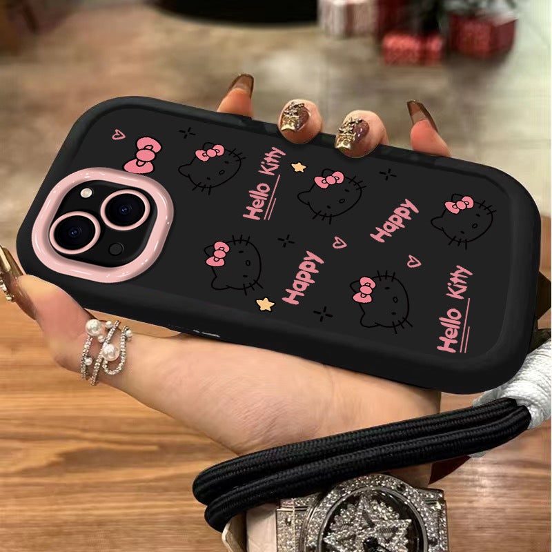 Suitable for Apple 16 Promax Puff Silicone Phone Case 14 Full Screen Hello Kitty New iPhone 13 All-Inclusive 17 - Image 5