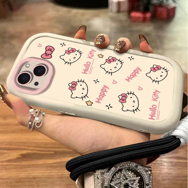 Suitable for Apple 16 Promax Puff Silicone Phone Case 14 Full Screen Hello Kitty New iPhone 13 All-Inclusive 17 - Image 2