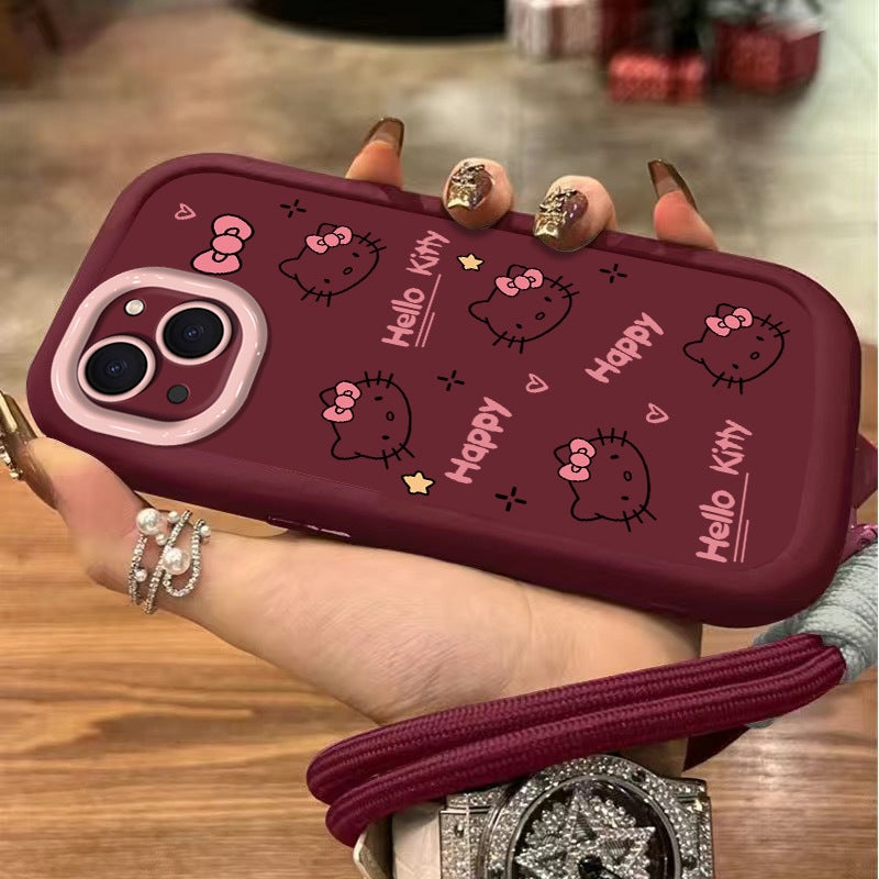 Suitable for Apple 16 Promax Puff Silicone Phone Case 14 Full Screen Hello Kitty New iPhone 13 All-Inclusive 17 - Image 4