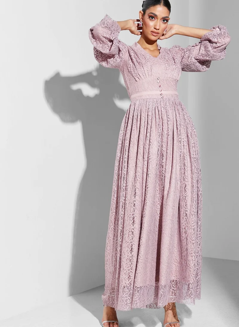 RVVIVA Lace Maxi Dress