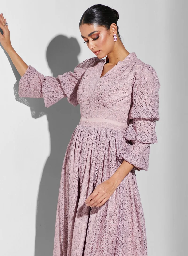 RVVIVA Lace Maxi Dress