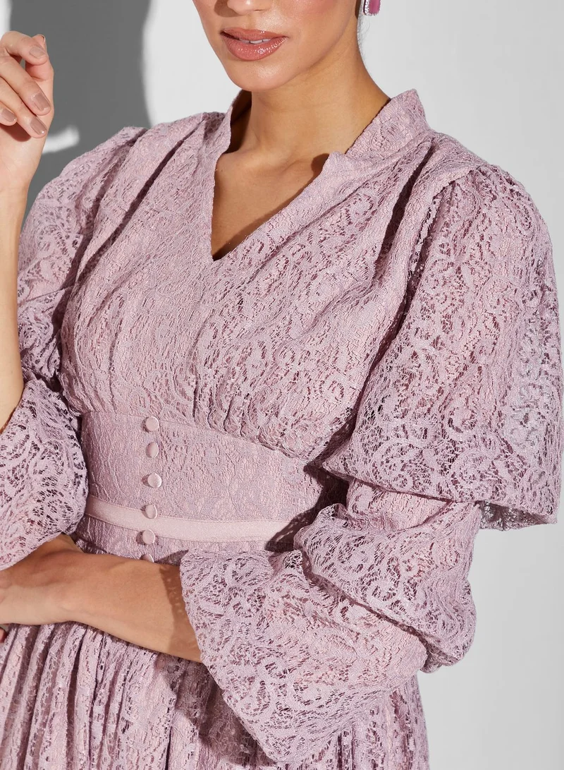 RVVIVA Lace Maxi Dress