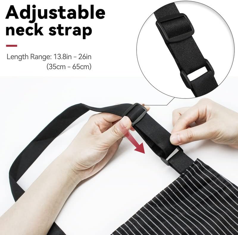 NLUS 2 Pack Kitchen Cooking Aprons, Adjustable Bib Soft Chef Apron with 2 Pockets for Men Women - Image 3