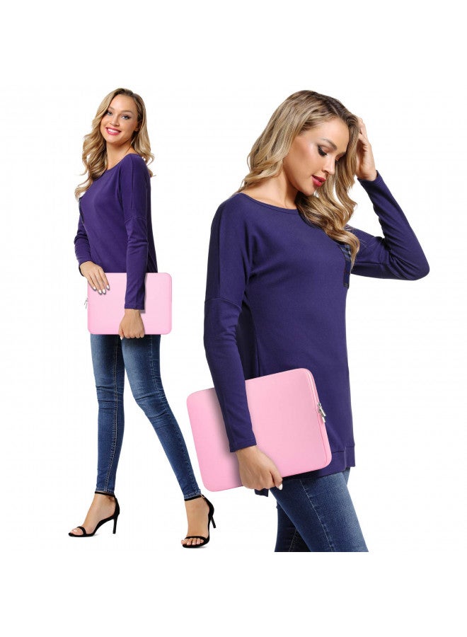 CCPK 11.6" Chromebook Case 11.6 Inch Compatible for Dell XPS 13 Surface Pro 7 12 Inch MacBook Air 11" Samsung 4 Inspiron HP Stream ASUS VivoBook Carrying Protective Laptop Sleeve Cover Neoprene, Pink - Image 2