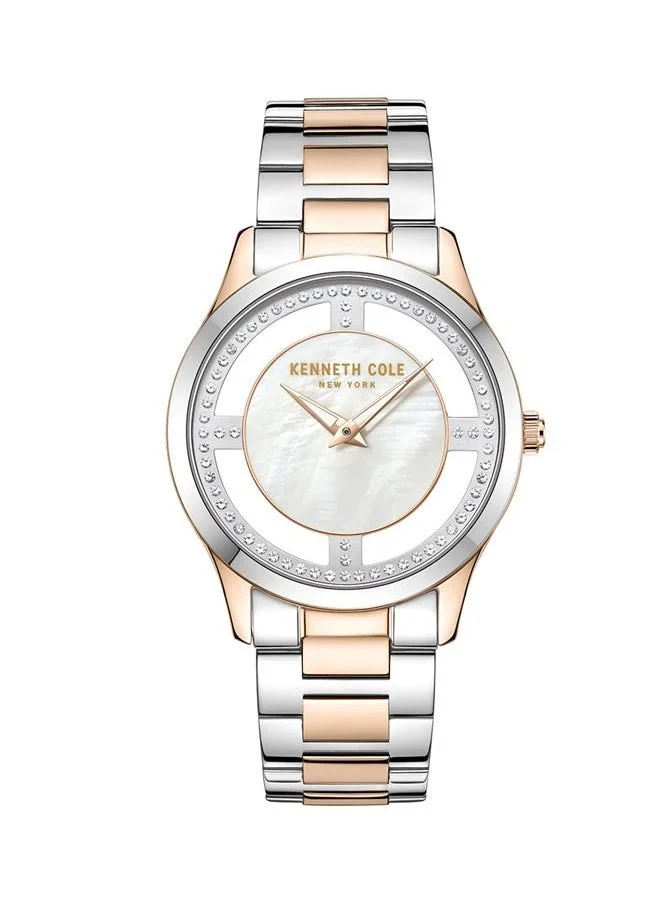 Kenneth Cole New York Kenneth Cole New York Women's 34.5mm Transparency Dial Watch, Tt Silver/Rose Gold