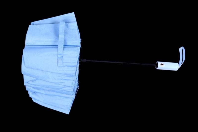 SARVAH Sakha 3-Fold Unisex Windproof Umbrella with 24 Keels | Auto Open & Close | UV Protection | 106 cm Diameter | Sturdy & Compact for Heavy Rain & Wind (Light Blue) - Image 4