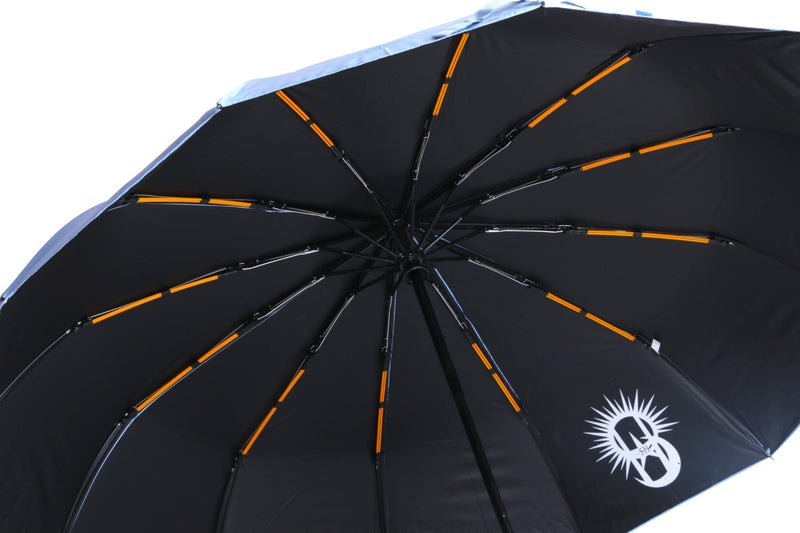 SARVAH Sakha 3-Fold Unisex Windproof Umbrella with 24 Keels | Auto Open & Close | UV Protection | 106 cm Diameter | Sturdy & Compact for Heavy Rain & Wind (Light Blue) - Image 3