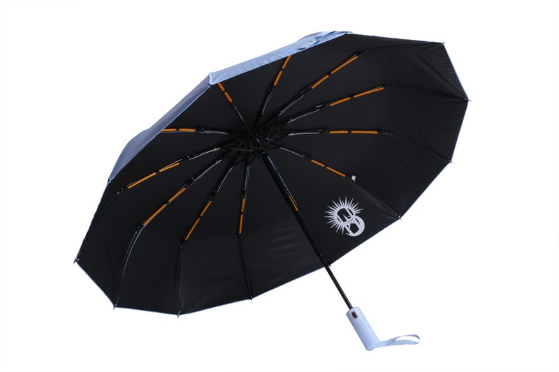 SARVAH Sakha 3-Fold Unisex Windproof Umbrella with 24 Keels | Auto Open & Close | UV Protection | 106 cm Diameter | Sturdy & Compact for Heavy Rain & Wind (Light Blue) - Image 5