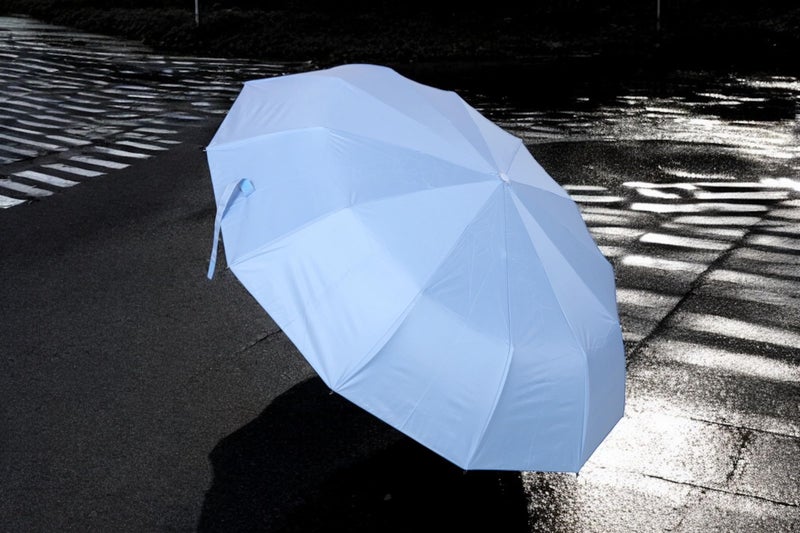 SARVAH Sakha 3-Fold Unisex Windproof Umbrella with 24 Keels | Auto Open & Close | UV Protection | 106 cm Diameter | Sturdy & Compact for Heavy Rain & Wind (Light Blue) - Image 2