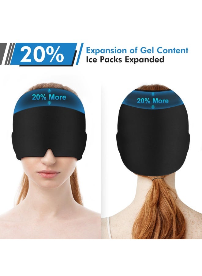 Generic Migraine Relief Cap, All Around Gel Covered Reusable Headache Relief Cap, Black Migraine Cap for Headache Relief, Puffy Eyes - Image 4