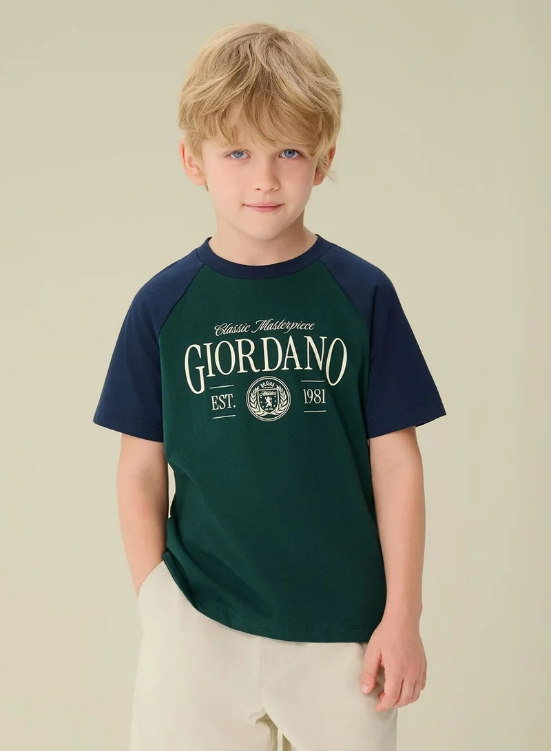 GIORDANO  Kids' Regular Fit Classic Raglan Tee  | Best Price UAE