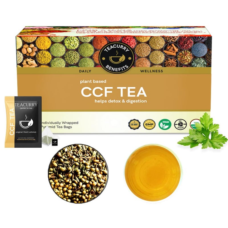 TEACURRY Ccf Tea (30 Teabags, 1 Month Pack)-Natural Ginger Tea For Digestive Wellness|Herbal Tisane|Caffeine Free,50 Grams - Image 1