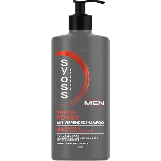 SYOSS SHAMPOO MEN POWER (440 ML), STRENGTHENING MEN'S SHAMPOO WITH CAFFEINE & POWER BOOST TECHNOLOGY STIMULATES THE HAIR ROOTS, HAIR SHAMPOO FOR NORMAL HAIR - Image 1