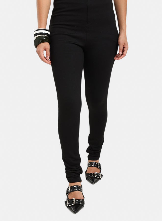 Carina Black Zip-Hem Leggings - Image 1