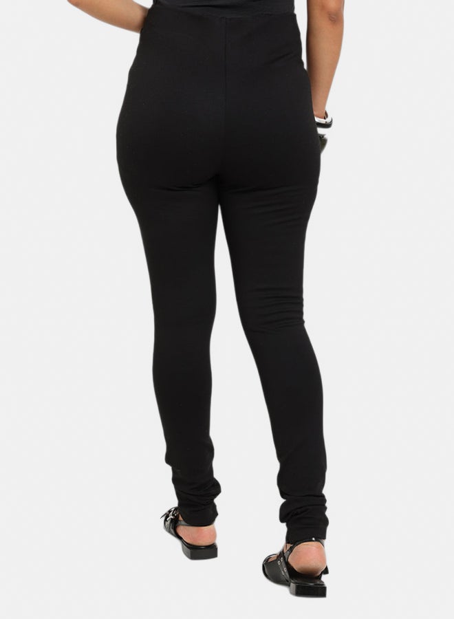 Carina Black Zip-Hem Leggings - Image 3