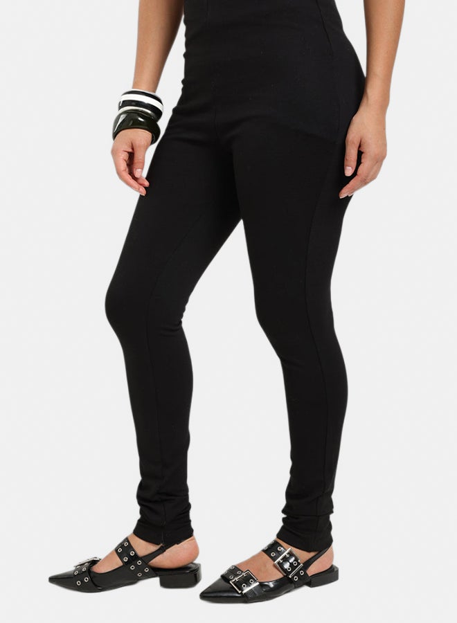 Carina Black Zip-Hem Leggings - Image 2