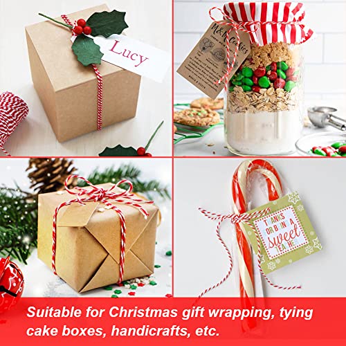 Vivifying Red and White Twine, 656 Feet 2mm Cotton Bakers Twine String for Gift Wrapping, Baking, Butchers, DIY Crafts, Tying Cake and Pastry Boxes - Image 5