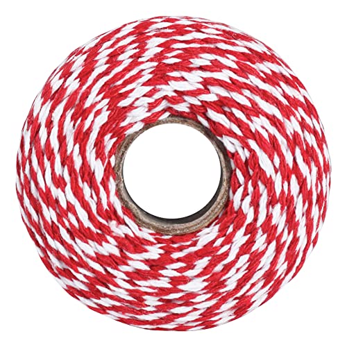 Vivifying Red and White Twine, 656 Feet 2mm Cotton Bakers Twine String for Gift Wrapping, Baking, Butchers, DIY Crafts, Tying Cake and Pastry Boxes - Image 3