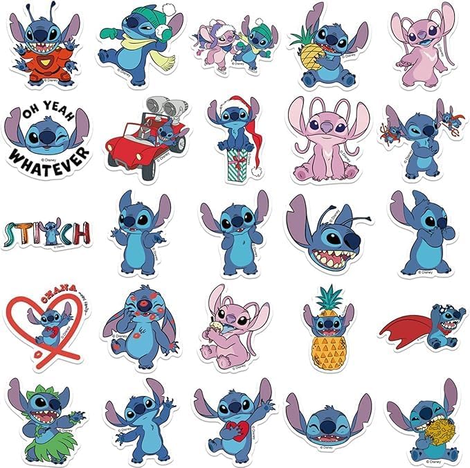 FUNI 50 Pcs Stitch Stickers, for Water Bottles Lilo, Stitch Sticker, for Girls Kids Stitch Gifts Stuff Party Favors, Car Stickers and Decals - Image 5