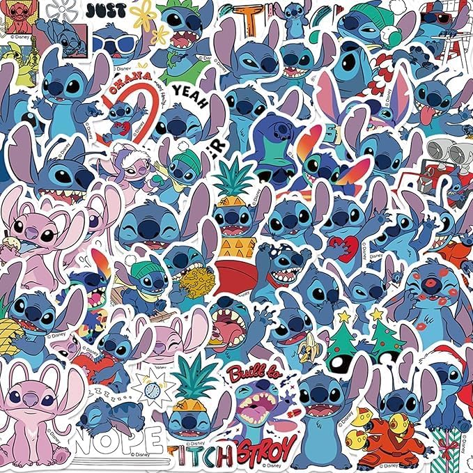 FUNI 50 Pcs Stitch Stickers, for Water Bottles Lilo, Stitch Sticker, for Girls Kids Stitch Gifts Stuff Party Favors, Car Stickers and Decals - Image 1