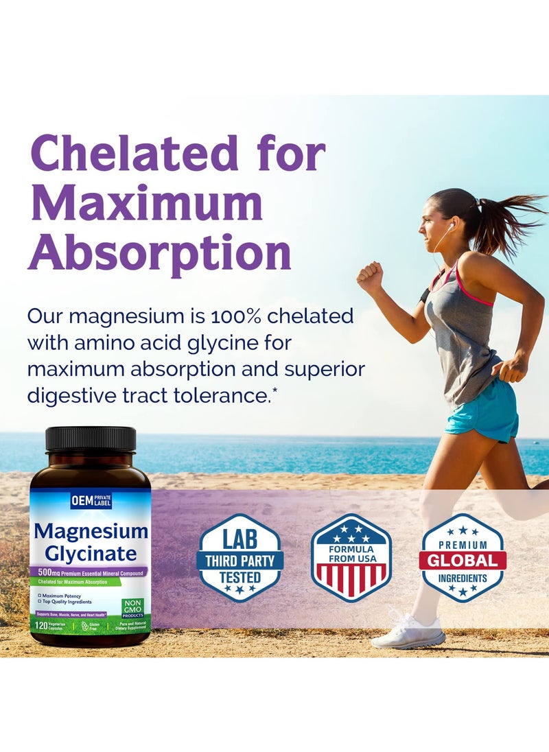 Magnesium Glycinate High Absorption Magnesium Glycinate Capsules 120 Capsules  - Image 4