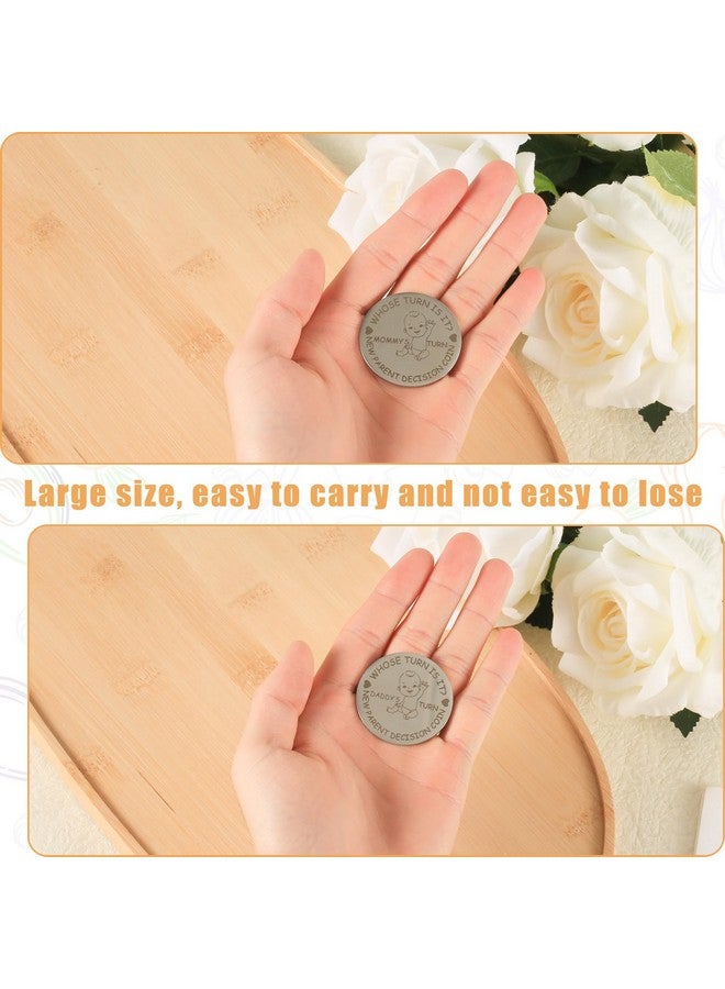 PEUTIER New Parents Decision Coin, Funny Baby Gift Decision Making Coin Double Sided Mommy's Turn Daddy's Turn Coin Cute Gifts for New Parents Pregnancy Gifts for First Time Mom and Dad - Image 4