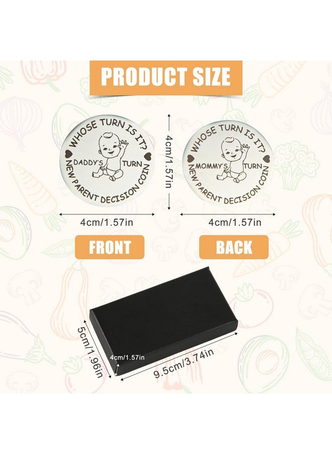 PEUTIER New Parents Decision Coin, Funny Baby Gift Decision Making Coin Double Sided Mommy's Turn Daddy's Turn Coin Cute Gifts for New Parents Pregnancy Gifts for First Time Mom and Dad - Image 2