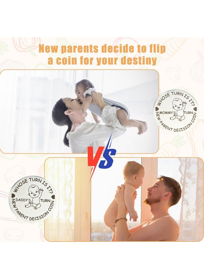 PEUTIER New Parents Decision Coin, Funny Baby Gift Decision Making Coin Double Sided Mommy's Turn Daddy's Turn Coin Cute Gifts for New Parents Pregnancy Gifts for First Time Mom and Dad - Image 5