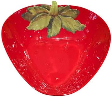 Strawberry Theme Serving Bowl Melamine Plastic 13 x 12 x 4 inches Lightweight - Image 2