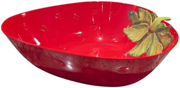 Strawberry Theme Serving Bowl Melamine Plastic 13 x 12 x 4 inches Lightweight - Image 3