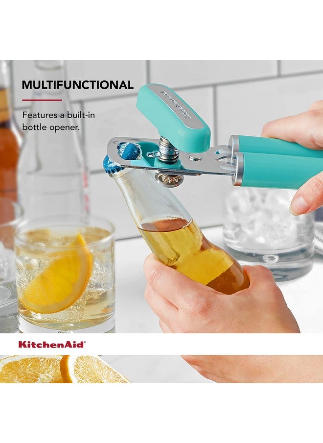 KitchenAid KitchenAid Classic Multifunction Can Opener and Bottle Opener Easy to Use, Razor Sharp Stainless Steel Cutting Wheel, Soft Ergonomic Handles, Aqua Sky  - Image 4