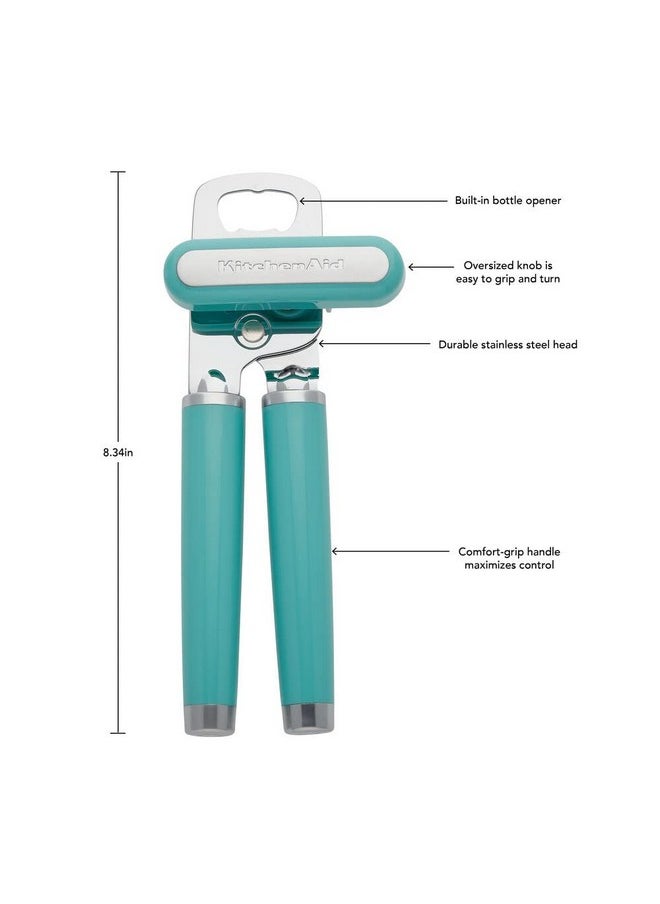 KitchenAid KitchenAid Classic Multifunction Can Opener and Bottle Opener Easy to Use, Razor Sharp Stainless Steel Cutting Wheel, Soft Ergonomic Handles, Aqua Sky  - Image 2