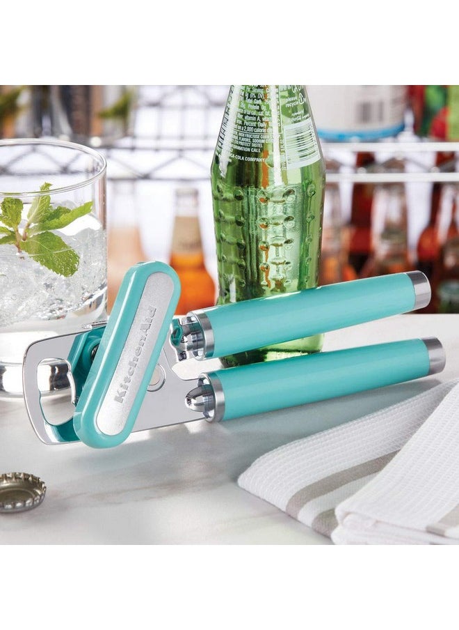 KitchenAid KitchenAid Classic Multifunction Can Opener and Bottle Opener Easy to Use, Razor Sharp Stainless Steel Cutting Wheel, Soft Ergonomic Handles, Aqua Sky  - Image 5