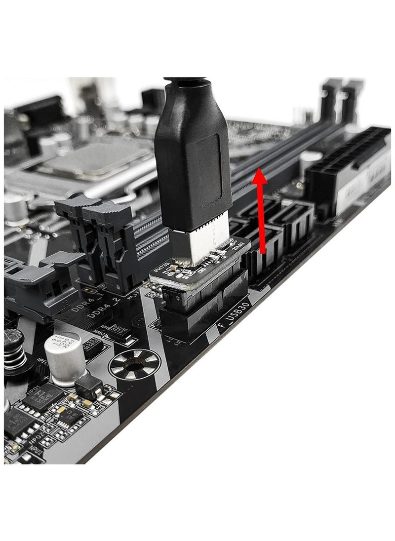 سيوسي - مهايئ اللوحة الأمامية USB مهايئ رأس USB C الرأسي USB 3.1 النوع E مفتاح A إلى USB 3.0 20Pin محول رأس للوحة أم من النوع C - Image 1