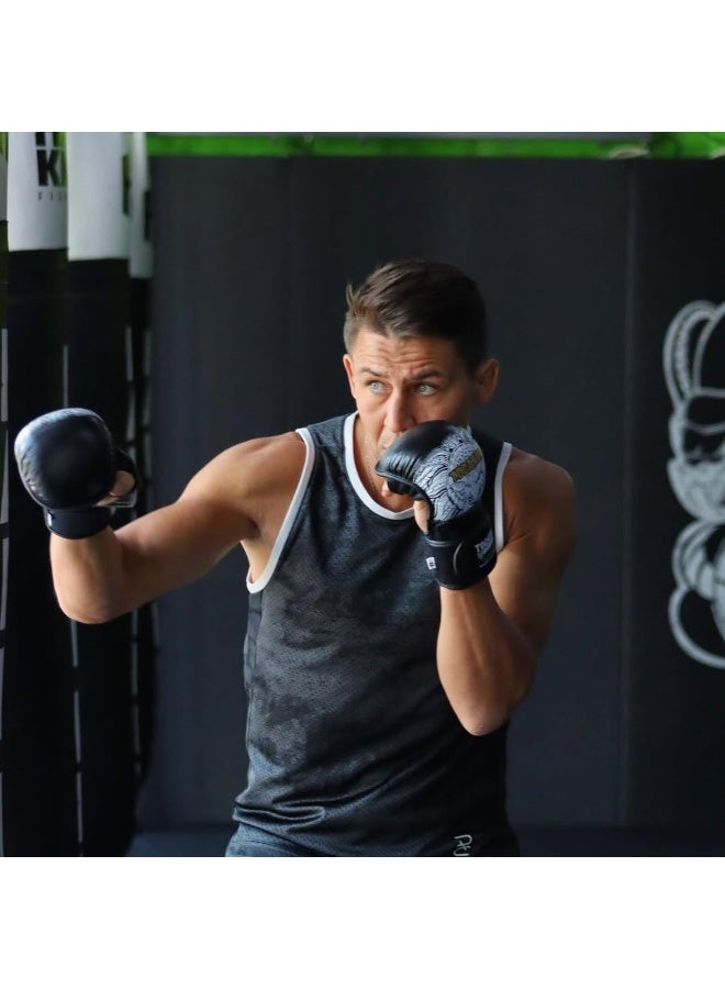 توكايا قفازات سبيرنج MMA توكياه وايت ليون – قفازات تدريب قتالية عالية القبضة مع حشوة EVA ودعم معصم آمن – للملاكمة وMMA والمواي تاي والتدريب في الصالة الرياضية (للجنسين) - Image 3