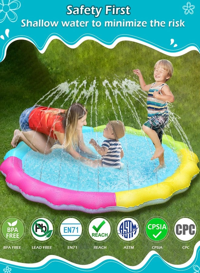 Jasonwell Splash Pad Sprinkler for Kids Splash Play Mat Outdoor Water Toys Inflatable Splash Pad Baby Toddler Pool Boys Girls Children Outside Backyard Dog Sprinkler Pool Age 1 2 3 4 5 6 7 8 9 M - Image 3