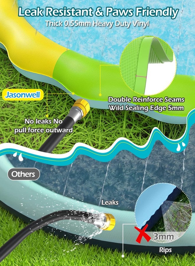 Jasonwell Splash Pad Sprinkler for Kids Splash Play Mat Outdoor Water Toys Inflatable Splash Pad Baby Toddler Pool Boys Girls Children Outside Backyard Dog Sprinkler Pool Age 1 2 3 4 5 6 7 8 9 M - Image 5