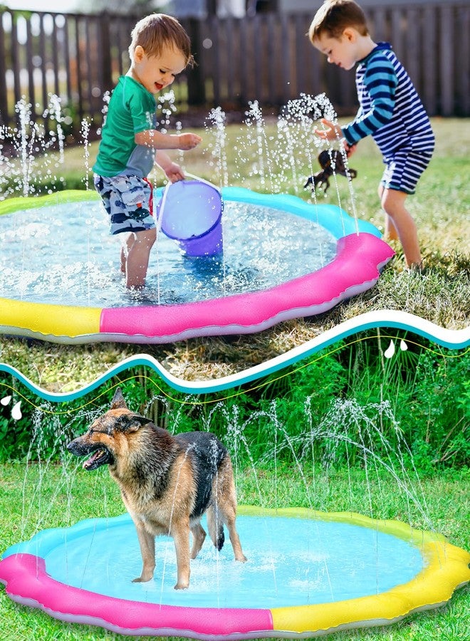 Jasonwell Splash Pad Sprinkler for Kids Splash Play Mat Outdoor Water Toys Inflatable Splash Pad Baby Toddler Pool Boys Girls Children Outside Backyard Dog Sprinkler Pool Age 1 2 3 4 5 6 7 8 9 M - Image 4