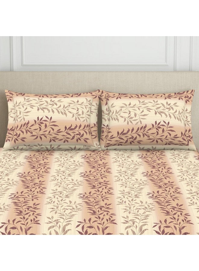 Welspun 120 TC Polycotton Bedsheet for Double Bed with 2 Pillow Cover | Skin Safe & Super Soft King Size Bed Sheet | (108 X 108 Inch) - Ornate Brown | Harmony - Image 4