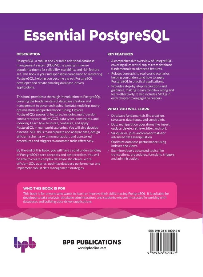 Essential PostgreSQL: Your guide to database design, query optimization, and administration (English Edition) - Image 2