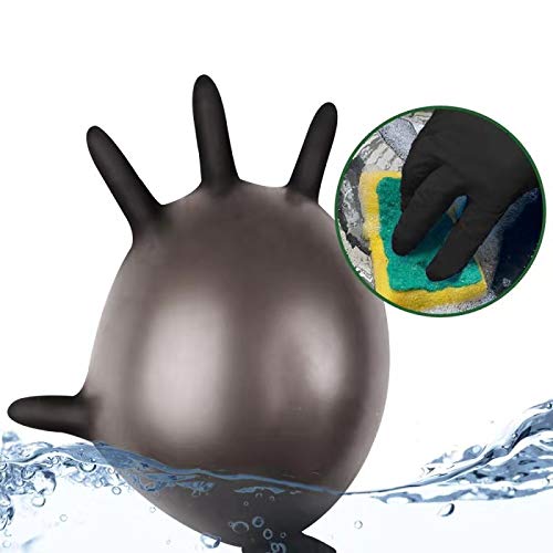 Keoely Kexle Nitrile Disposable Gloves Pack of 100, Latex Free Safety Working Gloves for Food Handle or Industrial Use, Black, Large(Pack of 100), (2D-IJ9V-27IH) - Image 5