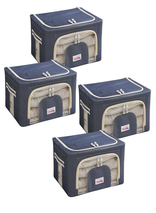 BlushBees Living Box - 600D Oxford Fabric Cloth Organizer Boxes, Underbed Organizer - 24 Litre, Pack of 4, Cowboy Blue (NEW-AR-1686) - Image 1