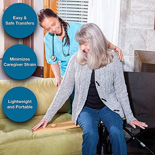KosmoCare Transfer Board for Patient - Patient Slide Assist Device for Transferring Patient from Wheelchair to Bed - Wooden Sliding Transport Platform (24" x 8") - Image 2