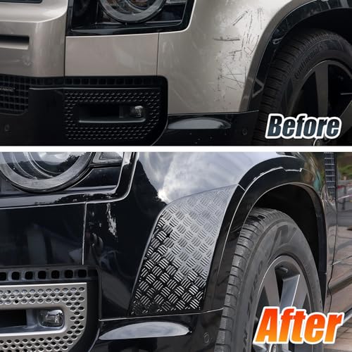 GafeSkui Front Wheel Arch ABS Black Body Anti-Scratch Protection Cover Trim Kit Compatible with 2020-2025 Land Rover Defender 90 110 130 Decoration Armor Sticker Trim Exterior Accessories - Image 2