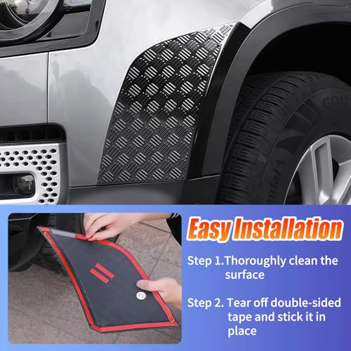 GafeSkui Front Wheel Arch ABS Black Body Anti-Scratch Protection Cover Trim Kit Compatible with 2020-2025 Land Rover Defender 90 110 130 Decoration Armor Sticker Trim Exterior Accessories - Image 5