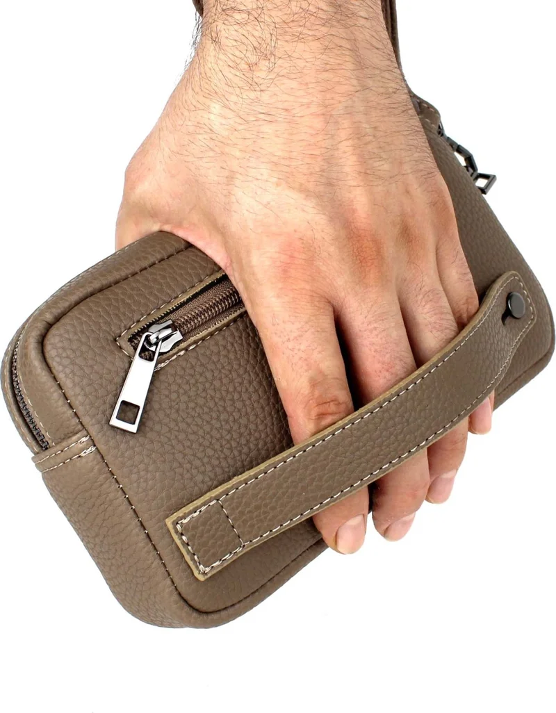 ديرسي كلوب Men's Mink Luxury Hand and Bracelet Belt Clutch Handbag