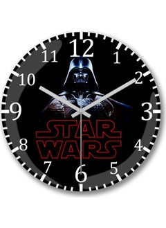 Print Shop Star Wars Darth Wader Silent Wall Clock Curved Real Glass---Free